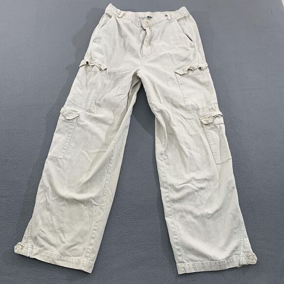 YFB Pants - YFB Young Fabulous & Broke Cargo Pants Womens Large Beige Elastic Waist Utility